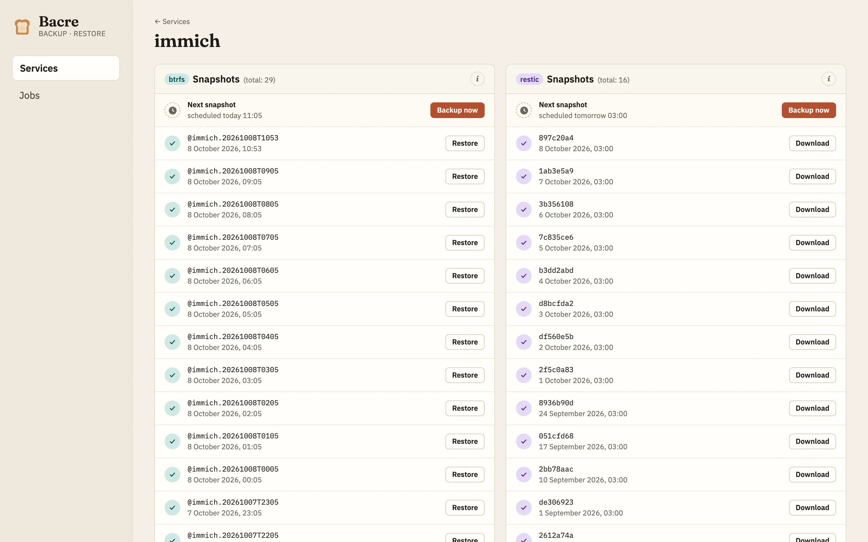 a service with both backends