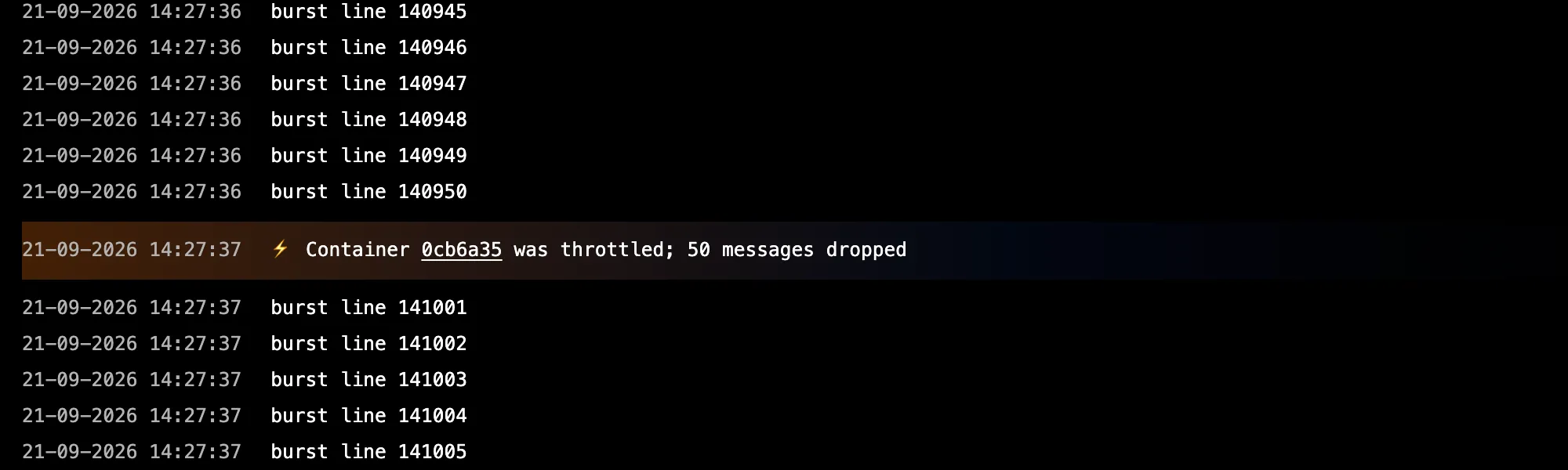 throttled container